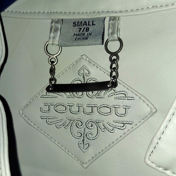 JOUJOU Girls Gray Faux Leather Jacket, Size 7/8 - Picture 3 of 3